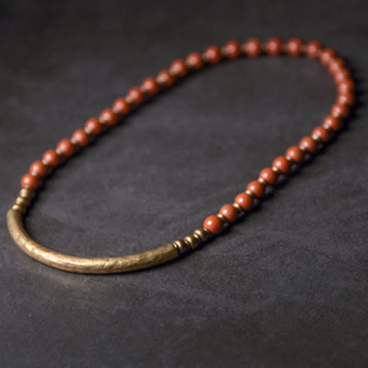 Buddha Stones Red Jasper Moss Agate Black Obsidian Crystal Copper Peace Couple Bracelet - image 6