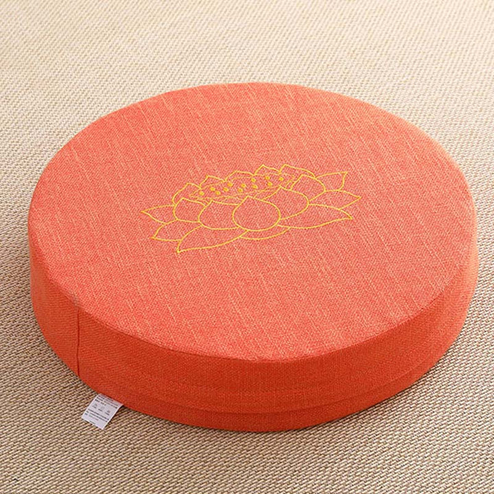 Buddha Stones Lotus Embroidery Cotton Linen Meditation Seat Cushion - Soft - 40cm*10cm - Coral - image 15