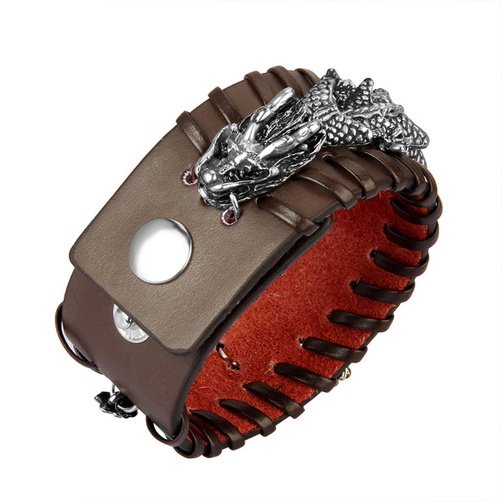 Buddha Stones Dragon Leather Protection Weave Bracelet - image 7