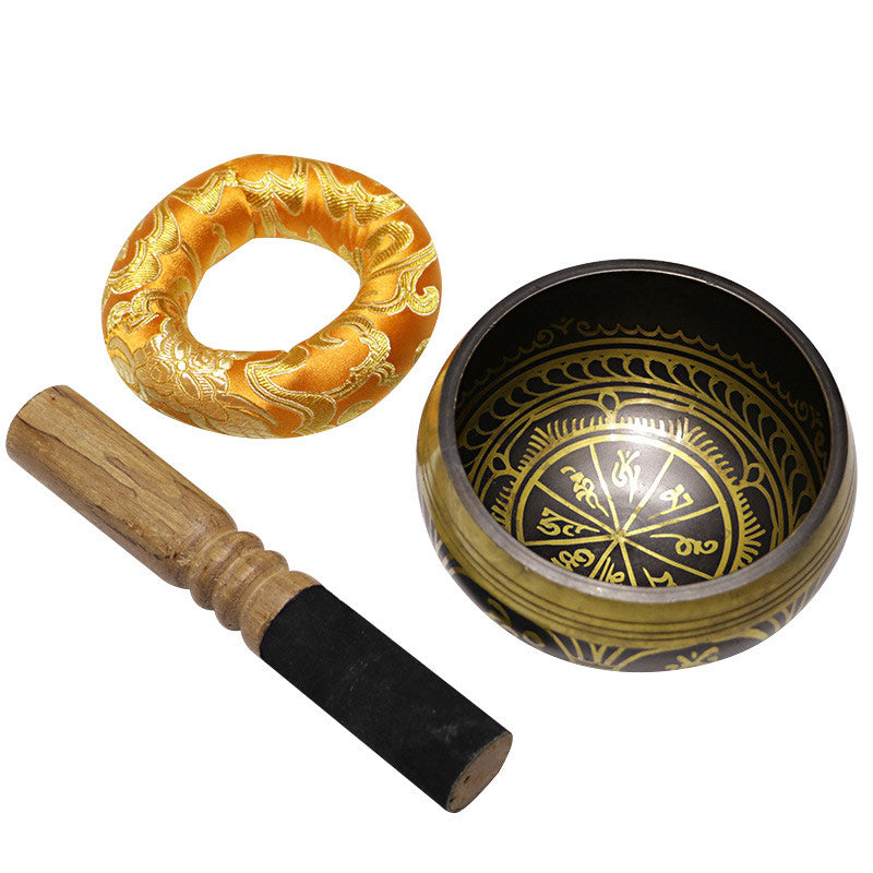 Buddha Stones Tibetan Meditation Sound Bowl Handcrafted for Healing and Mindfulness Support Protection Singing Bowl Set - image 13