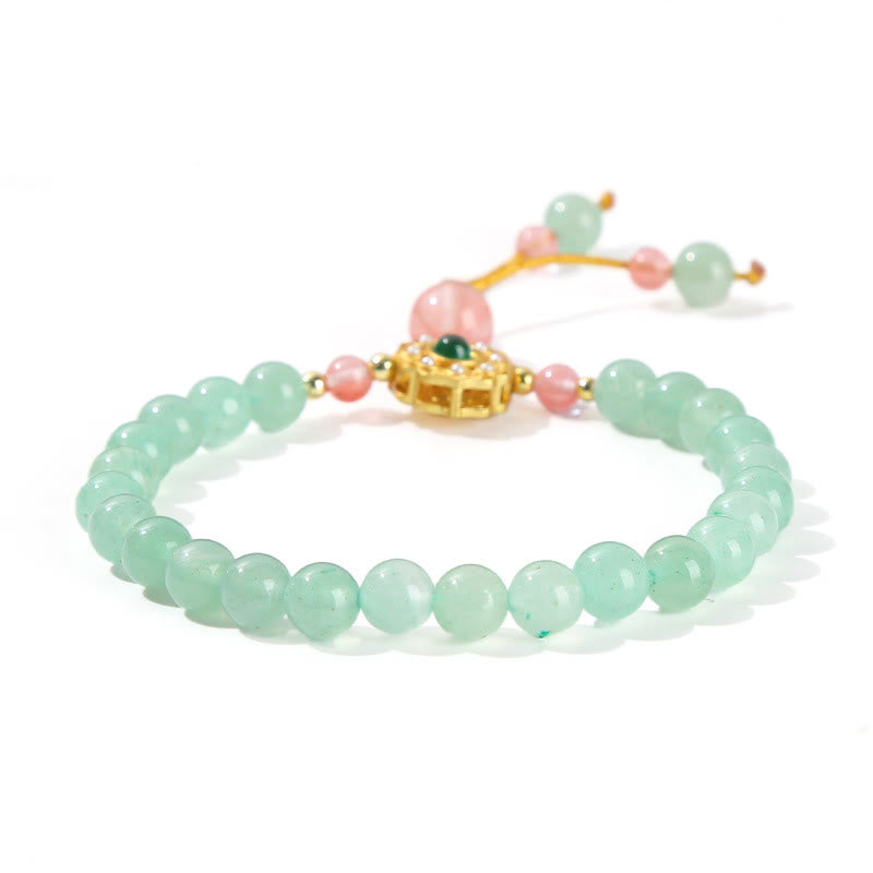 Buddha Stones Green Aventurine Luck Bead Tassel Bracelet - image 9