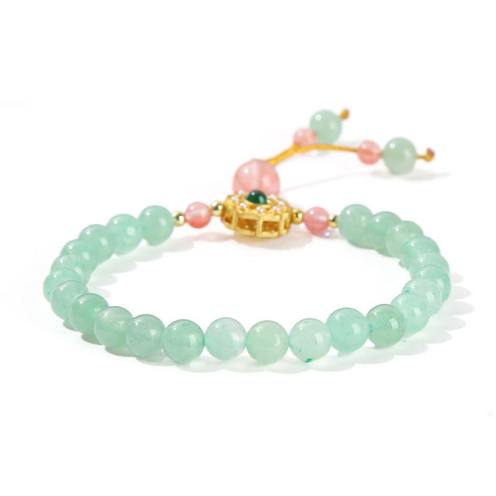 Buddha Stones Green Aventurine Luck Bead Tassel Bracelet - image 9