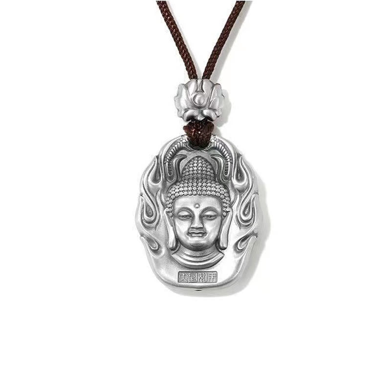Buddha Stones Chinese Zodiac Natal Buddha Om Mani Padme Hum Lotus Compassion Necklace Pendant - image 6