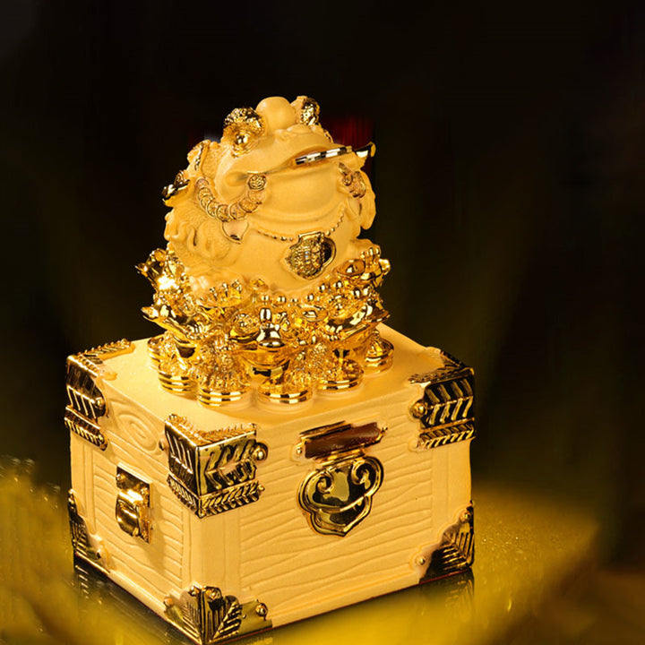 Buddha Stones Feng Shui Money Frog Statue Luck Wealth Decoration - image 1