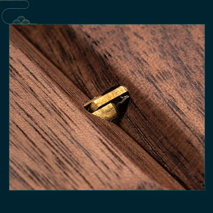 Vintage Handmade Black Walnut Wood Jewelry Storage Box Wooden Gift Box - image 15