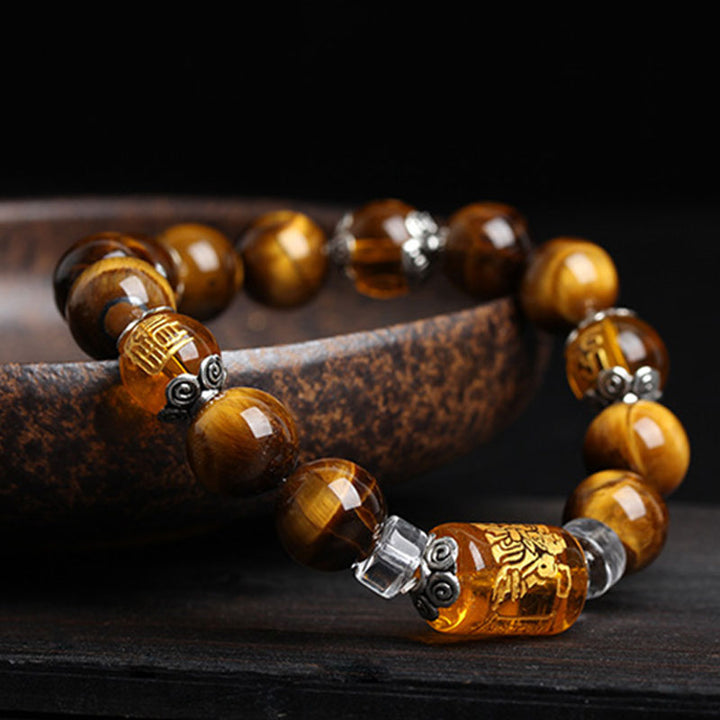 Buddha Stones Tiger Eye Bead Fortune Prosperity Bracelet - image 2