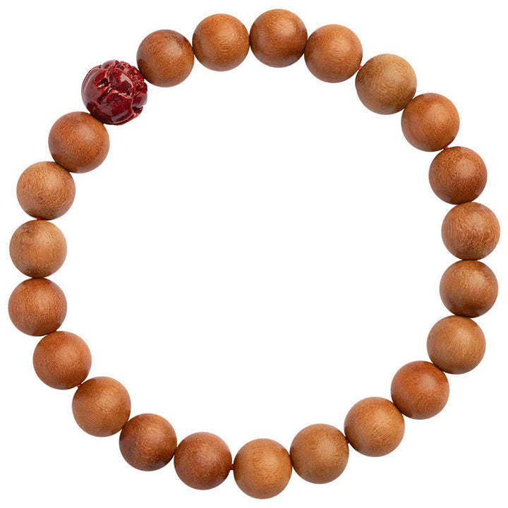 Buddha Stones Peach Wood Lotus Cinnabar Luck Wealth Bracelet - image 9