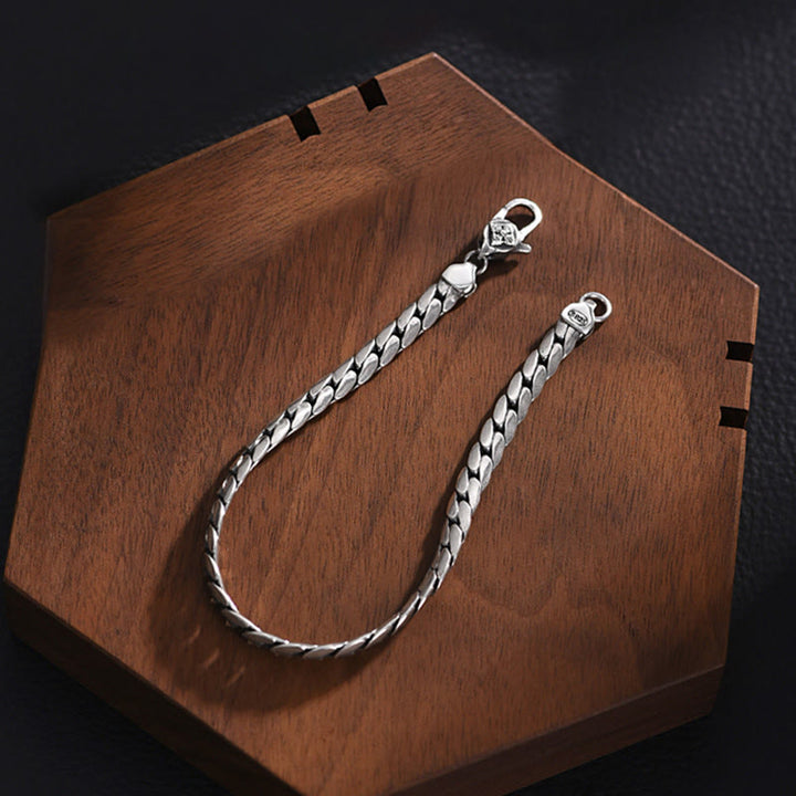 Buddha Stones Double Dorje Vajra Strength Punk Copper Chain Bracelet Necklace - image 4