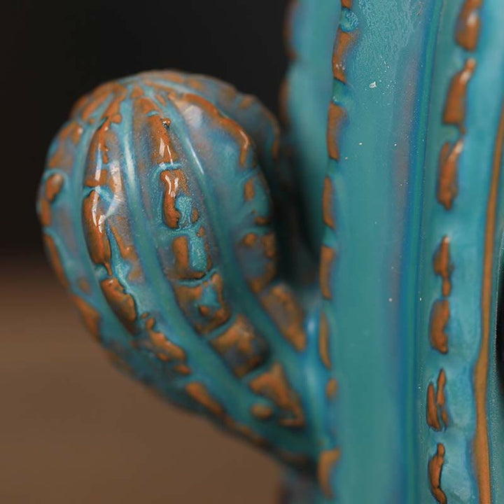 Buddha Stones Cactus Ceramic Healing Backflow Smoke Fountain Incense Burner - image 3