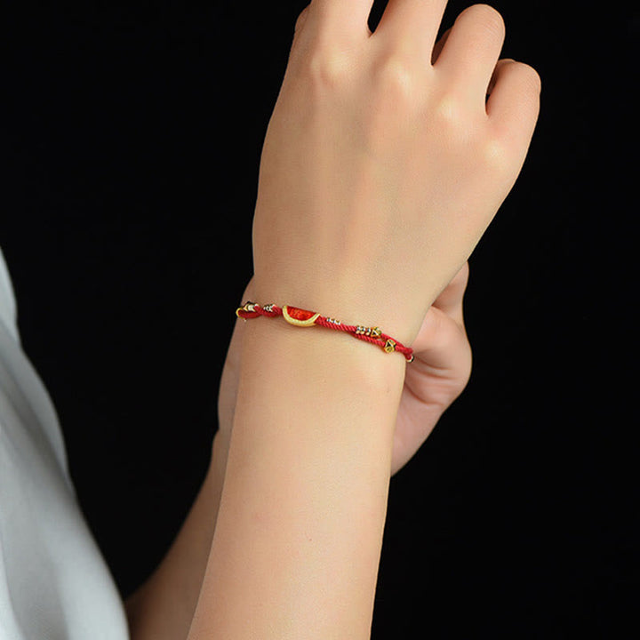 Buddha Stones Handmade Cinnabar Dumplings Design Luck Braided Red Rope Bracelet - image 8