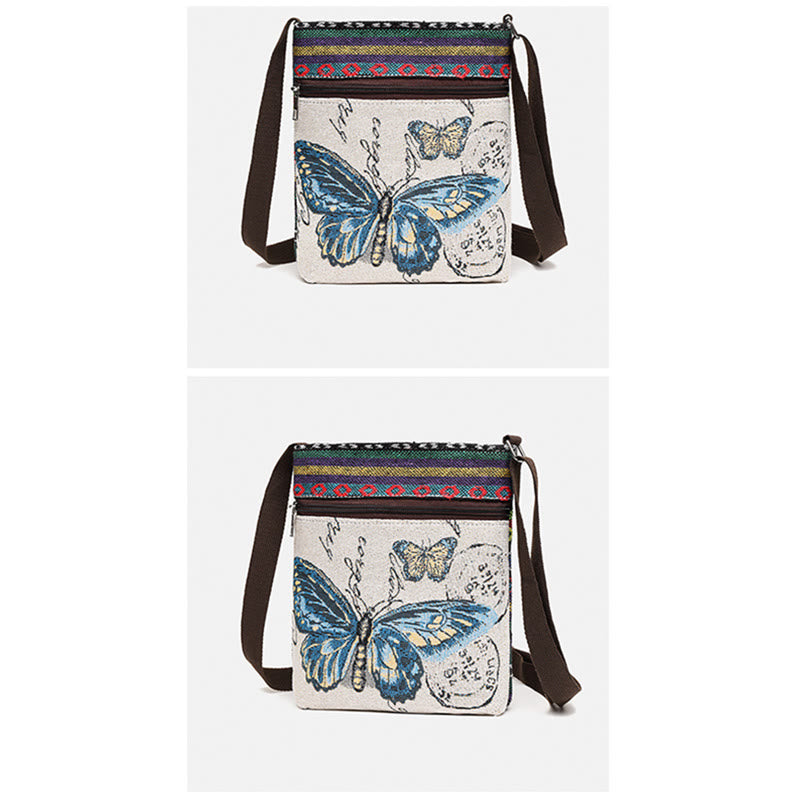 Buddha Stones Elephant Butterfly Embroidered Canvas Tote Bag Shoulder Bag Crossbody Bag - image 25