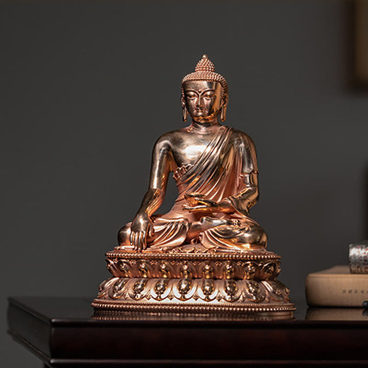 Buddha Stones Gautama Shakyamuni Buddha Figurine Serenity Copper Statue Home Decoration - image 5