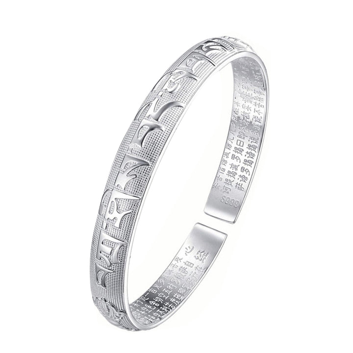 Buddha Stones Tibetan Sanskrit White Copper Meditation Prayer Bracelet Bangle - image 7