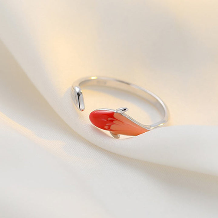 Buddha Stones Koi Fish Copper Balance Luck Adjustable Ring - image 7