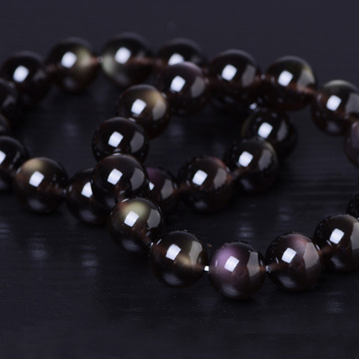 Buddha Stones Natural Rainbow Obsidian Positive Bracelet - image 7