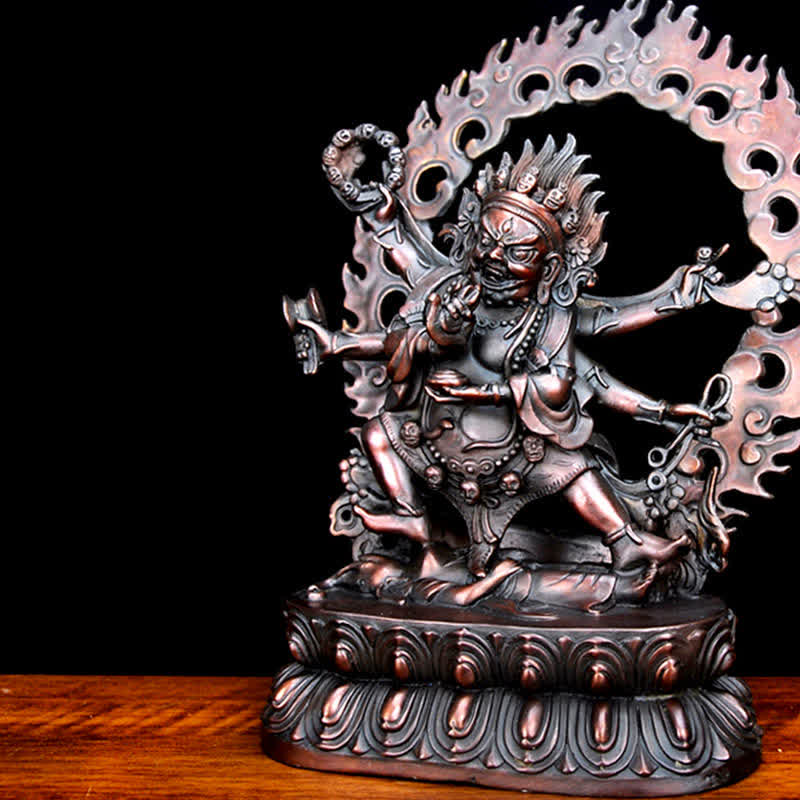 Buddha Stones Tibet Mahakala Bodhisattva Figurine Compassion Copper Statue Decoration - image 7