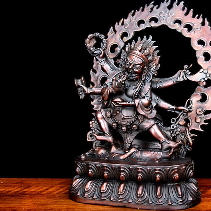 Buddha Stones Tibet Mahakala Bodhisattva Figurine Compassion Copper Statue Decoration - image 7