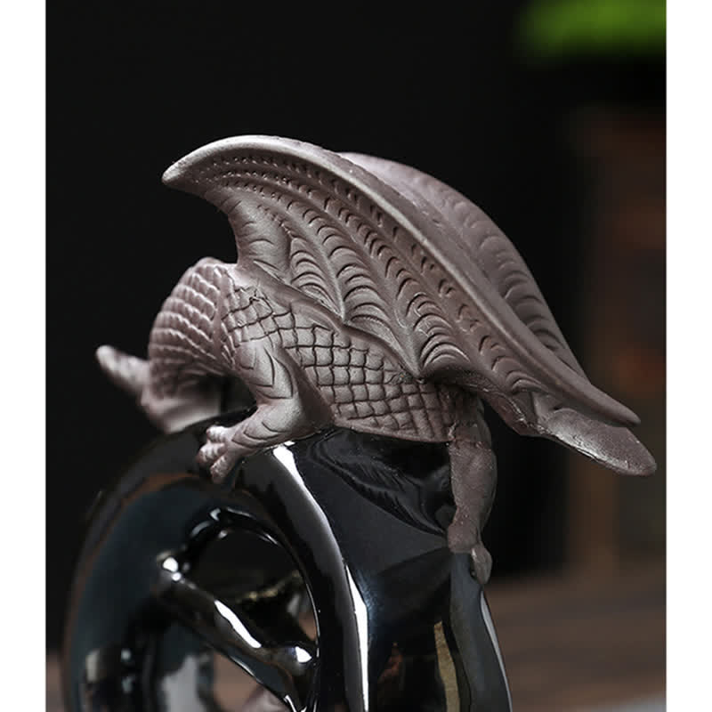 Buddha Stones Nordic Pterosaur Dragon Ceramic Backflow Smoke Fountain Protection Healing Incense Burner Decoration - image 7