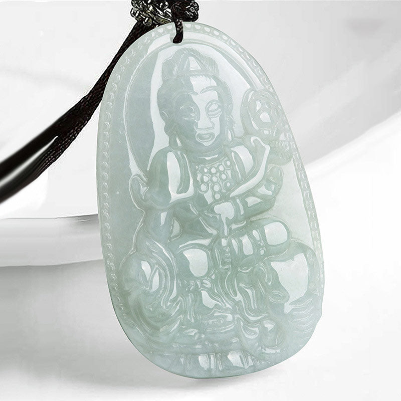 Buddha Stones Chinese Zodiac Natal Buddha Jade Wealth Prosperity Necklace Pendant - Dragon/Snake - image 8
