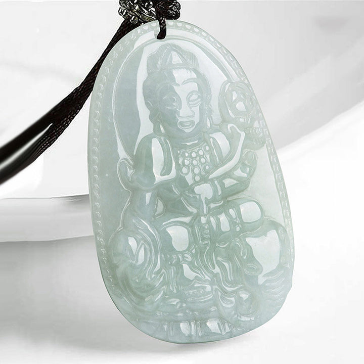 Buddha Stones Chinese Zodiac Natal Buddha Jade Wealth Prosperity Necklace Pendant - Dragon/Snake - image 8