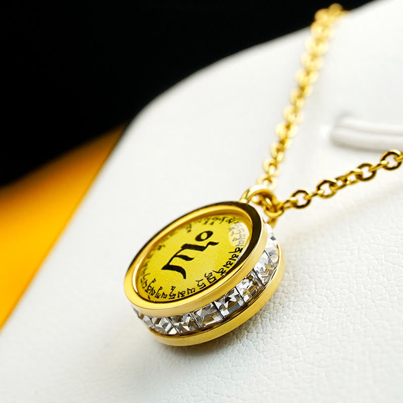 Buddha Stones Tibetan Yellow God Of Wealth Green Tara Buddha Serenity Titanium Steel Necklace Pendant - image 1