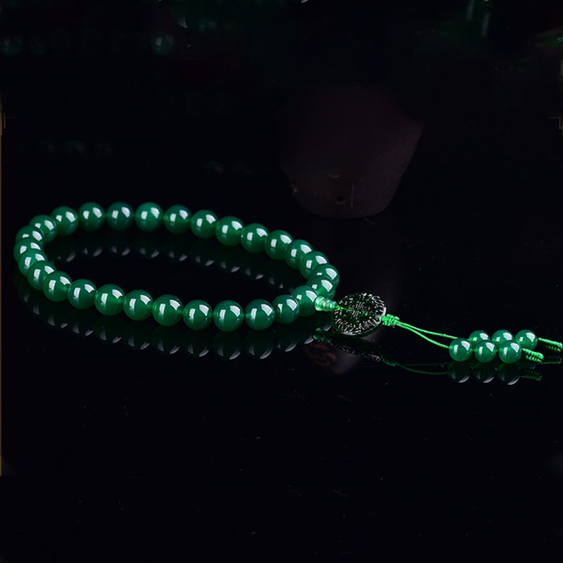Buddha Stones Natural Green Agate Wrist Mala Manifestation Pocket Mala Car Decoration - image 5