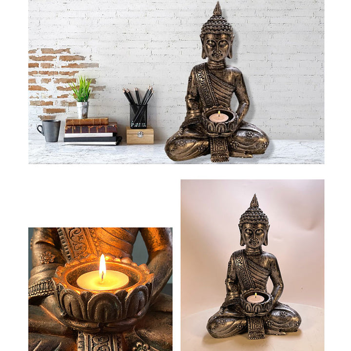 Buddha Stones Tibetan Buddha Blessing Decoration Candlestick - image 4