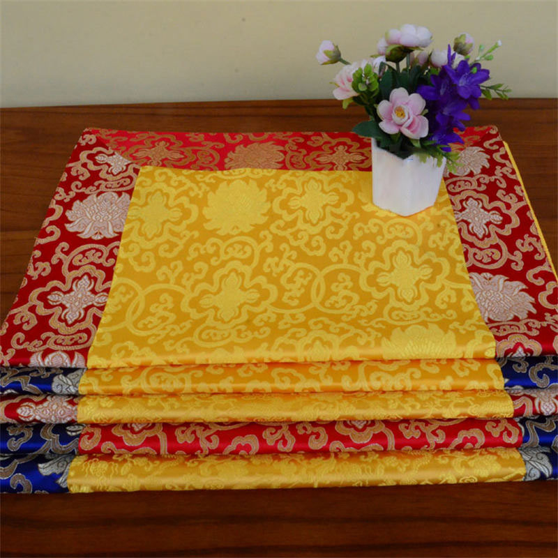 Brocade Prayer Altar Flower Vajra Dragon Pattern Auspicious Symbols Table Runner - image 1