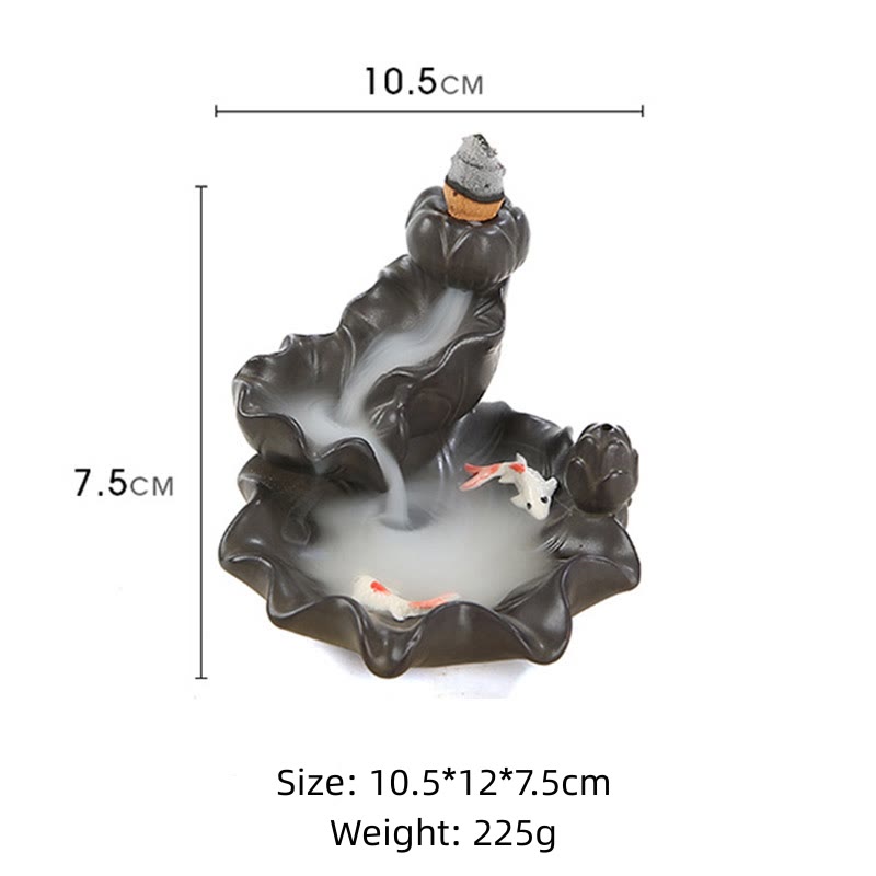 Buddha Stones Koi Fish Lucky Incense Burner Decoration - image 7