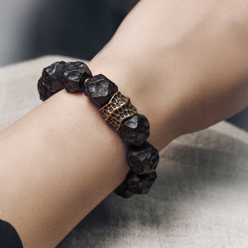 Buddha Stones Ebony Wood Copper Peace Balance Couple Bracelet - image 1