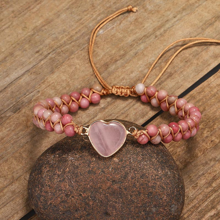 Natural Rhodonite Love Heart Healing Bracelet - image 2