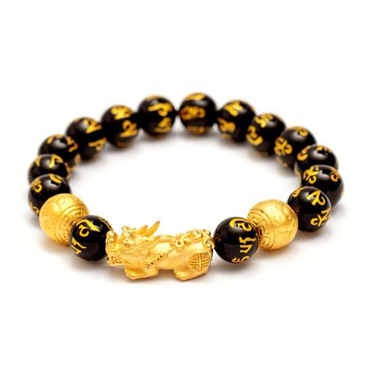 Buddha Stones FengShui PiXiu Obsidian Wealth Bracelet - image 12
