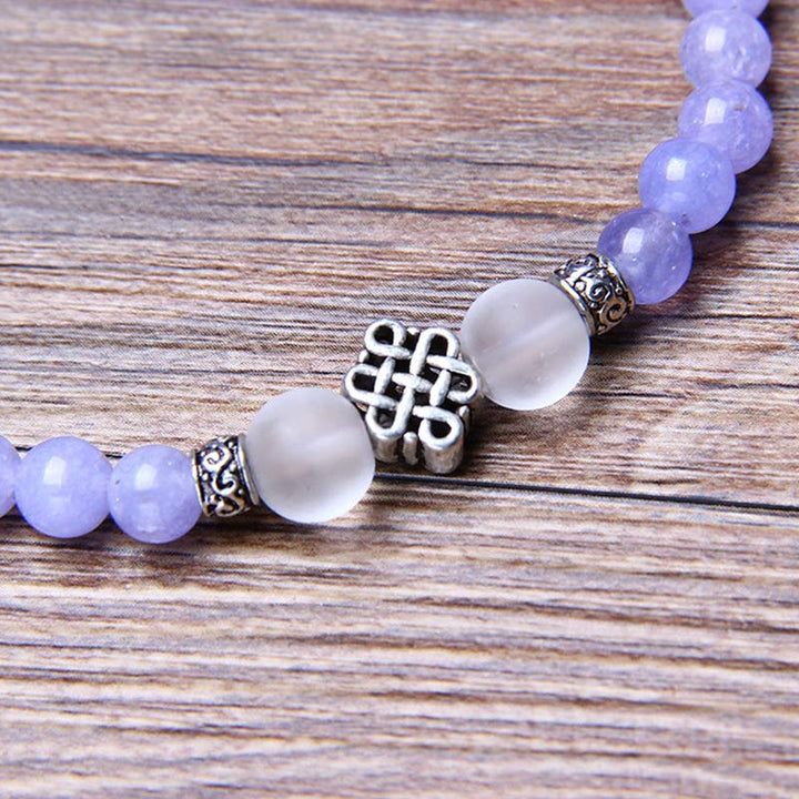 Buddha Stones Purple Jasper Bead Strength Bracelet Mala - image 8