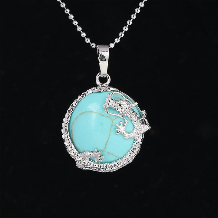 Buddha Stones Chinese Dragon Natural Quartz Crystal Healing Energy Necklace Pendant - Turquoise - image 29