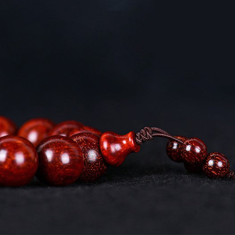 Buddha Stones Tibetan Small Leaf Red Sandalwood Balance Bracelet - image 17