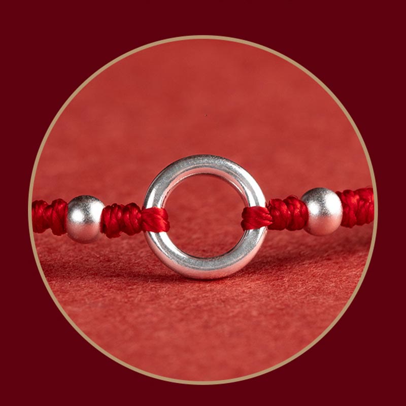Buddha Stones 925 Sterling Silver Lucky Fortune Peace Joy Lotus Peace Buckle Red String Bracelet - image 24