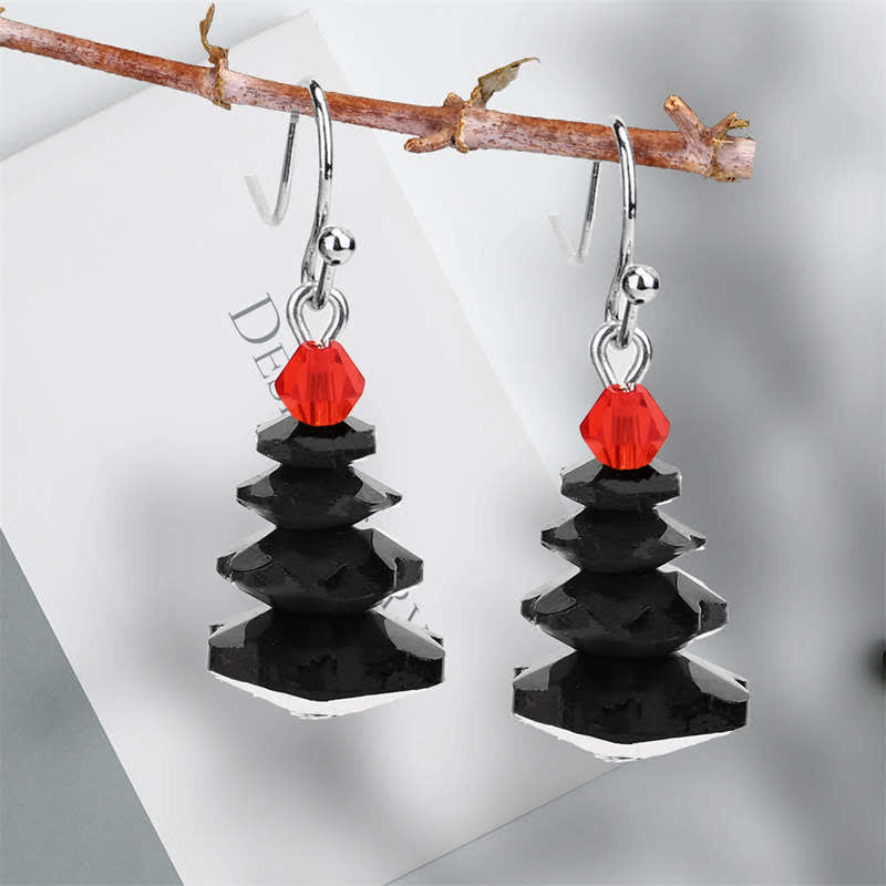 Various Crystals Christmas Tree Amethyst Peace Healing Drop Earrings - image 12