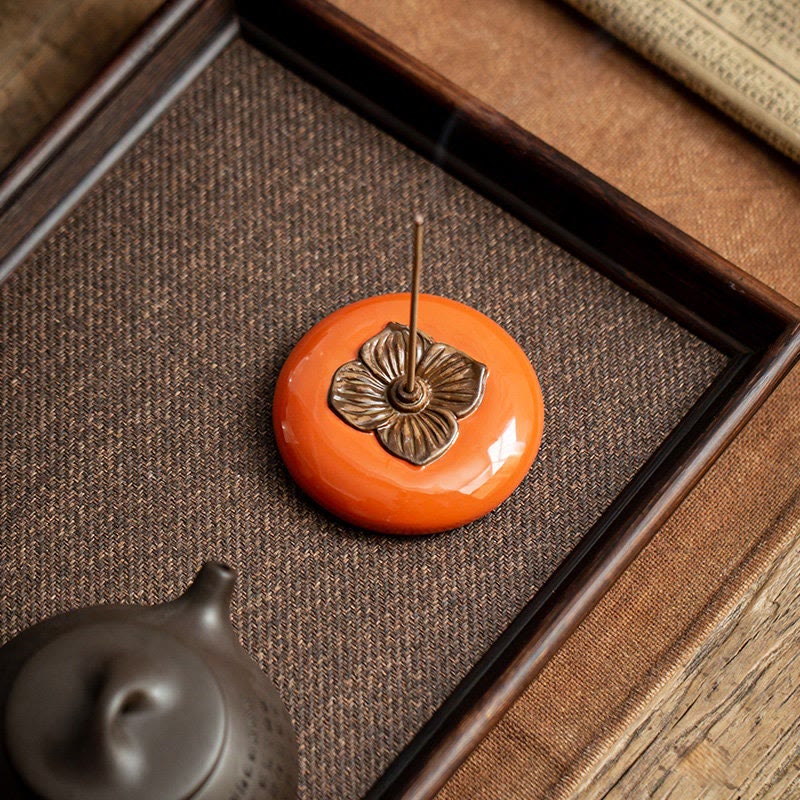 Persimmon Ceramic Meditation Healing Incense Burner Incense Holders - image 6
