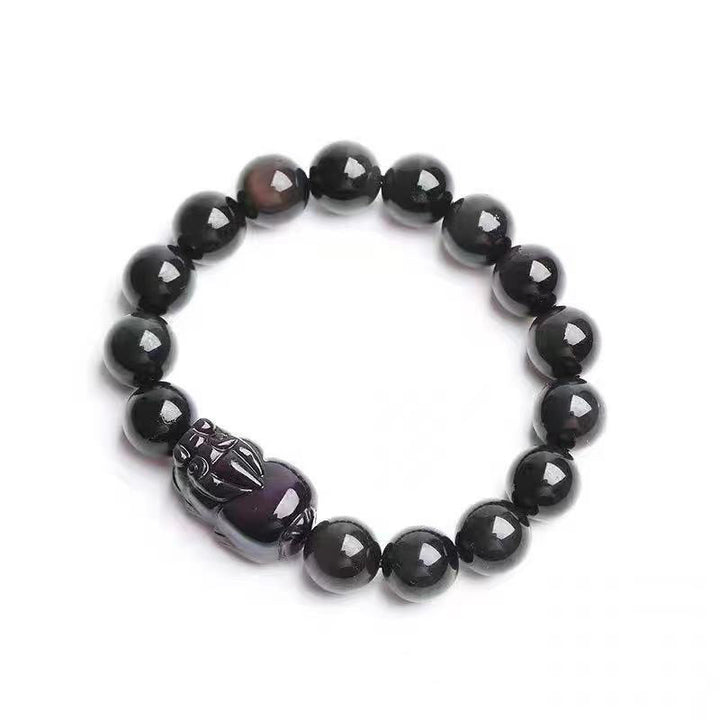 Buddha Stones FengShui PiXiu Rainbow Obsidian Healing Bracelet - image 2