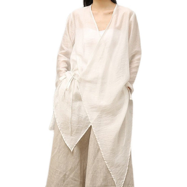 Buddha Stones Simple White Beige Pattern Meditation Spiritual Zen Practice Yoga Clothing Women's Clothes - image 7