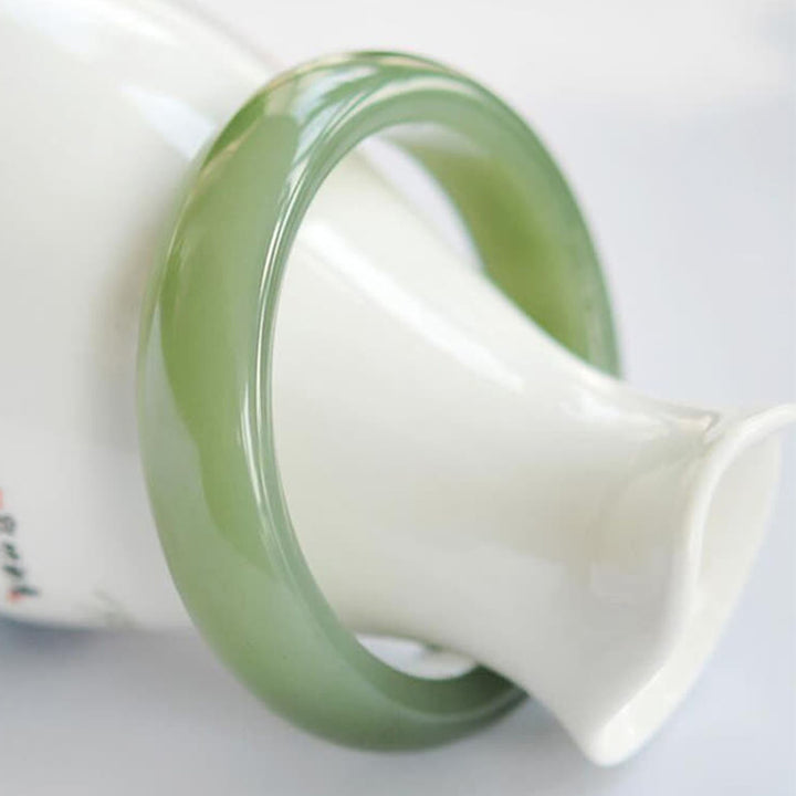 Buddha Stones Jade Abundance Blessing Bangle Bracelet - 62-64mm - image 0