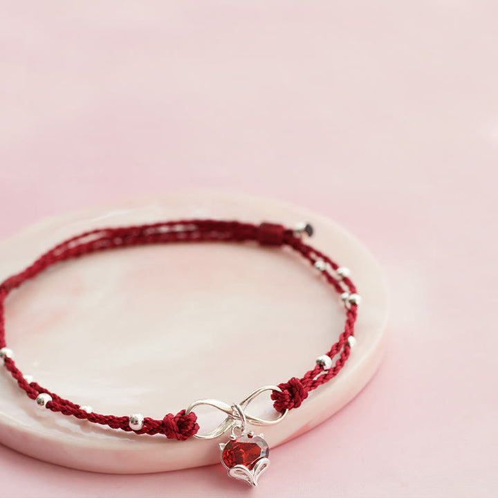 Buddha Stones Love Heart Infinity Symbol Braided String Anklet - image 7