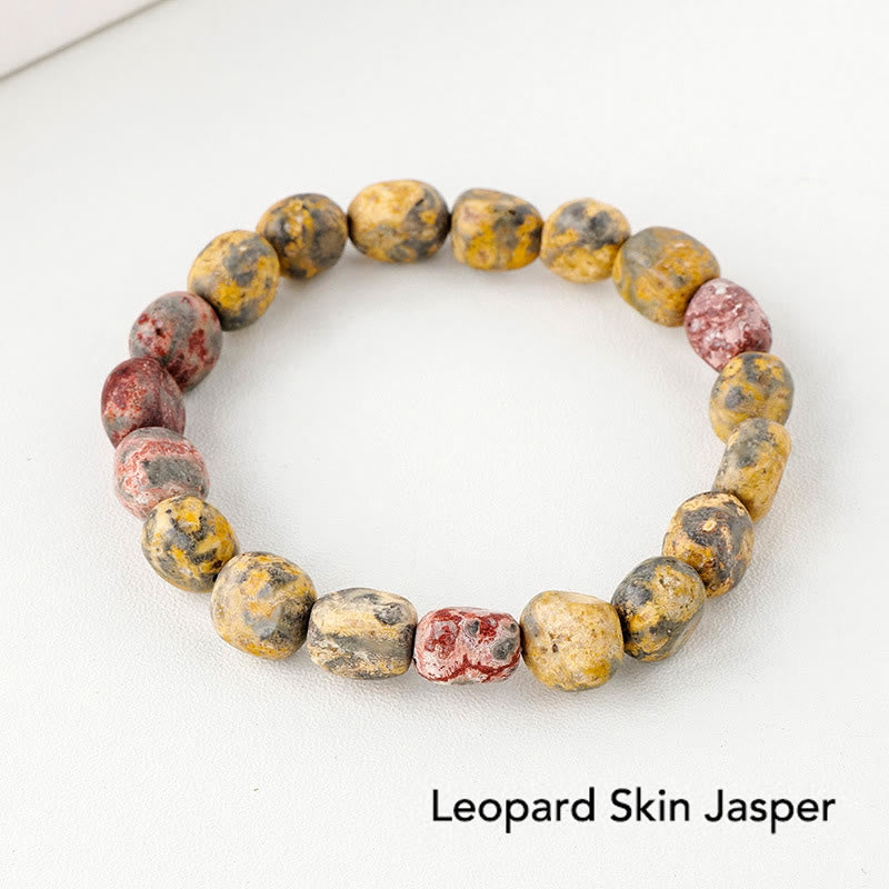 Natural Irregular Shape Crystal Stone Spiritual Awareness Bracelet - Leopard Skin Jasper - image 12