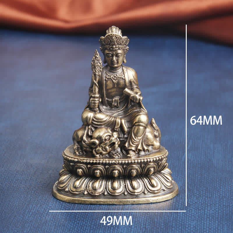Buddha Stones Manjusri Bodhisattva Serenity Copper Statue Decoration - image 8