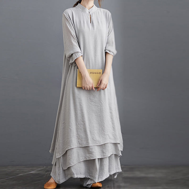 Buddha Stones Simple Pattern Meditation Prayer Spiritual Zen Practice Yoga Clothing Women's Set - image 1