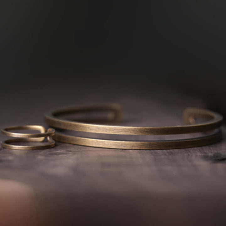 Buddha Stones Rustic Copper Luck Viking Cuff Bracelet - image 6