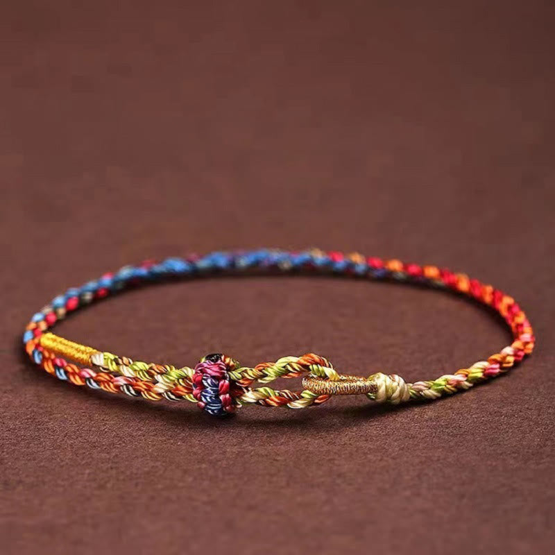 Buddha Stones Handcrafted Luck Colorful Rope Child Adult Bracelet - image 2