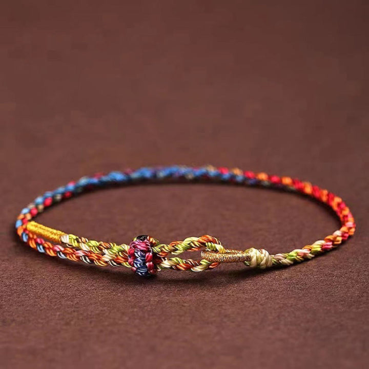 Buddha Stones Handcrafted Luck Colorful Rope Child Adult Bracelet - image 2