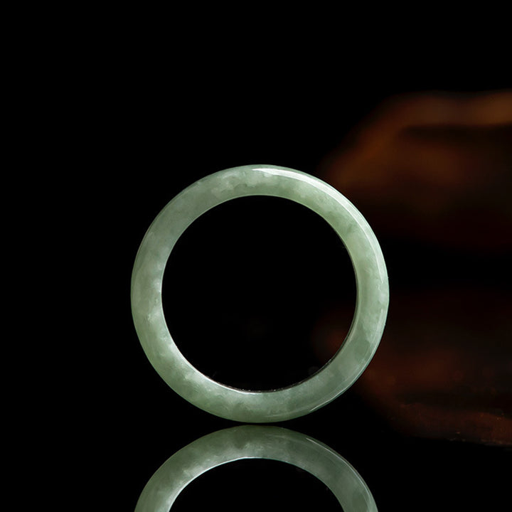Buddha Stones Natural Jade Prosperity Abundance Ring - image 8