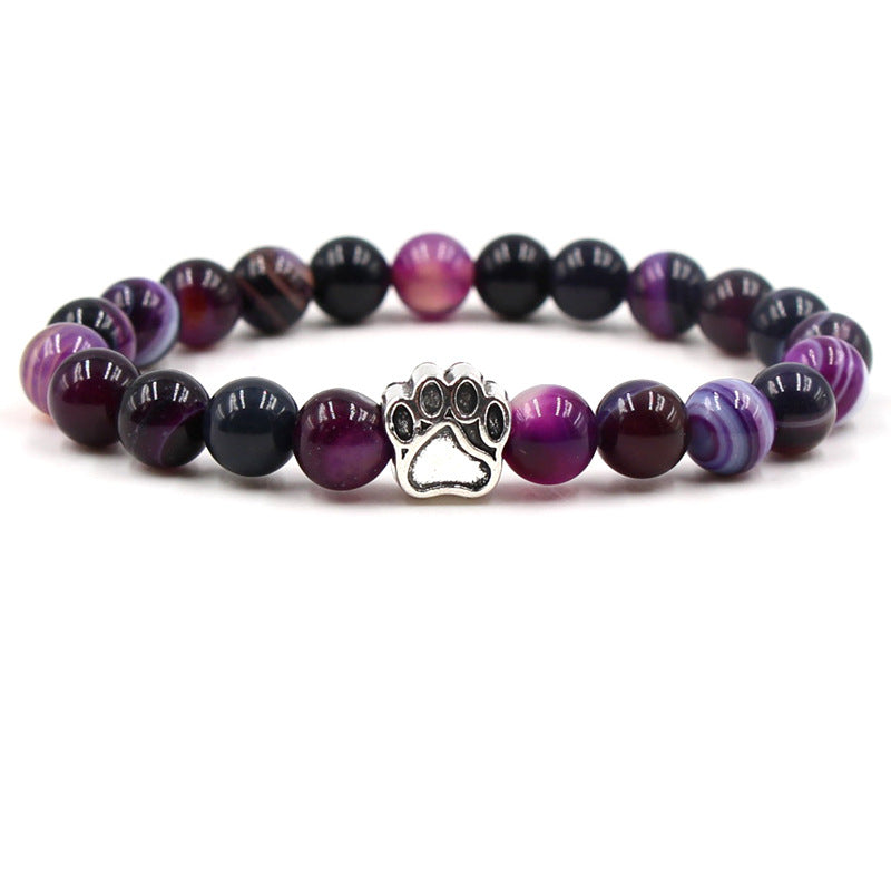 Indian Agate Green Agate Dog Paw Positive Calm Bracelet - Purple Agate (Protection ♥ Courage) - image 12